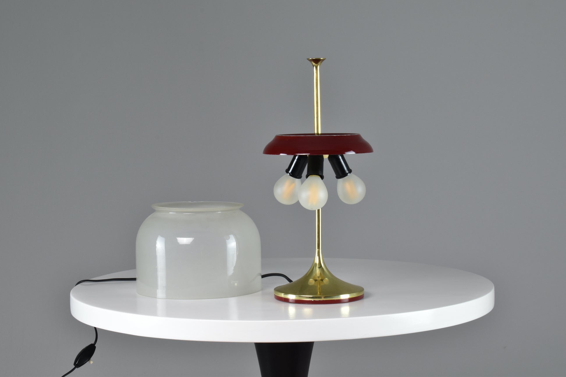 1950's Italian Brass Glass Table Lamp - Spirit Gallery