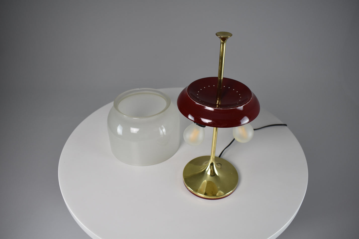 1950's Italian Brass Glass Table Lamp - Spirit Gallery