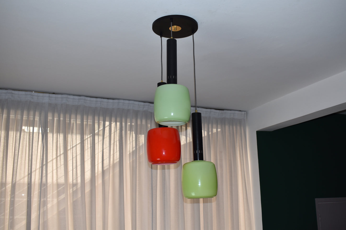 1950's Italian Multicolour Murano Glass Pendant by Stilnovo