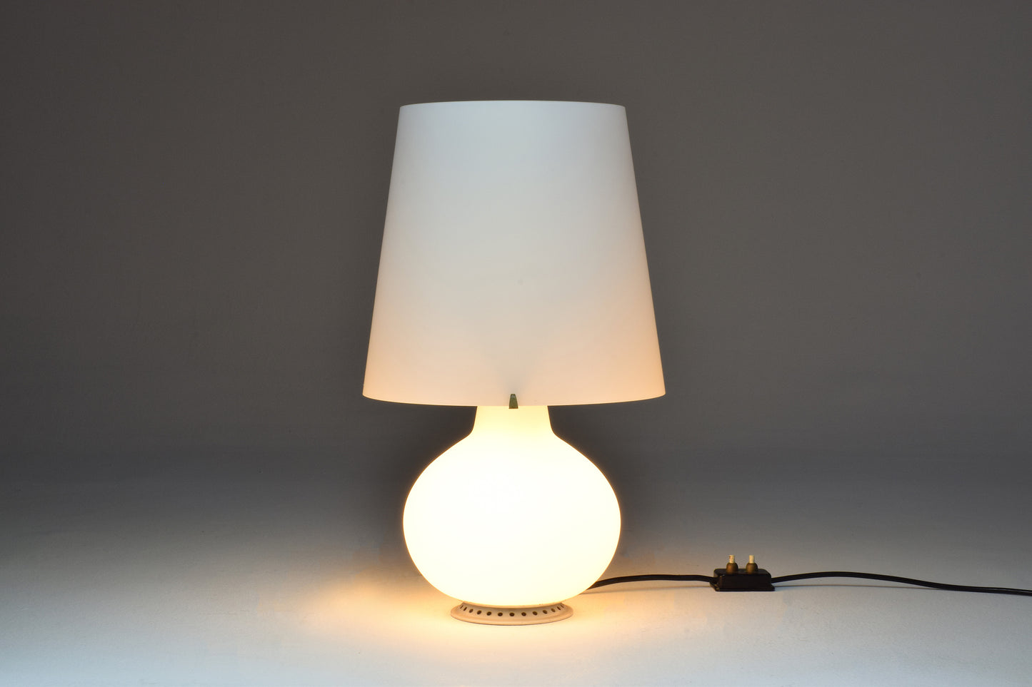 1953 First Edition Max Ingrand White Glass Double Light Table Lamp - Spirit Gallery