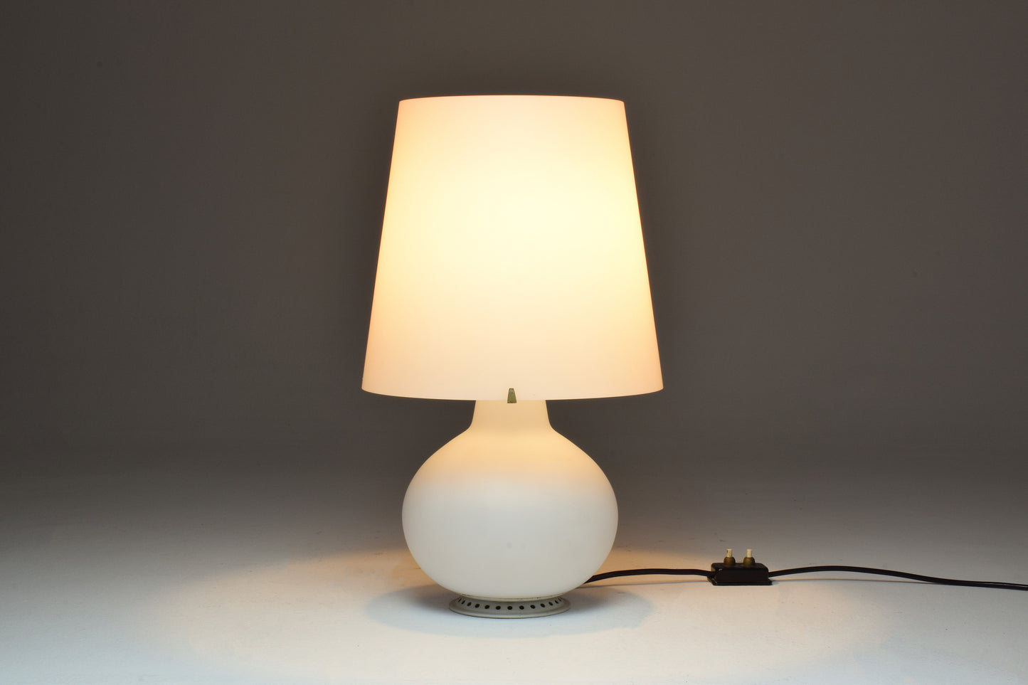 1953 First Edition Max Ingrand White Glass Double Light Table Lamp - Spirit Gallery