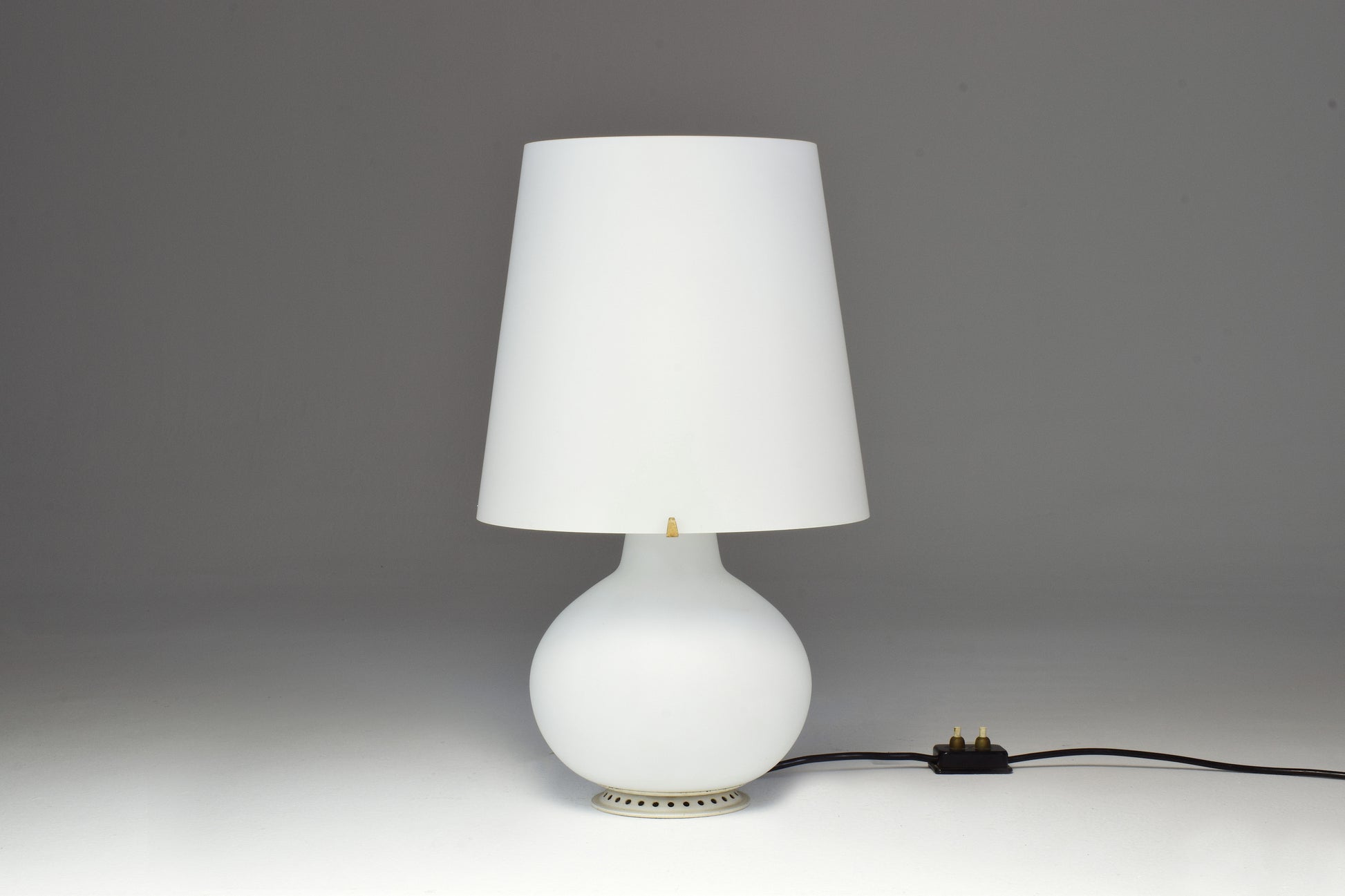 1953 First Edition Max Ingrand White Glass Double Light Table Lamp - Spirit Gallery