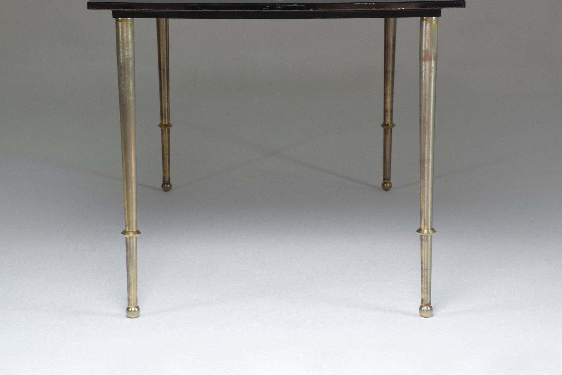 1970's French Floral Glass Hand-Painted Coffee Table - Spirit Gallery