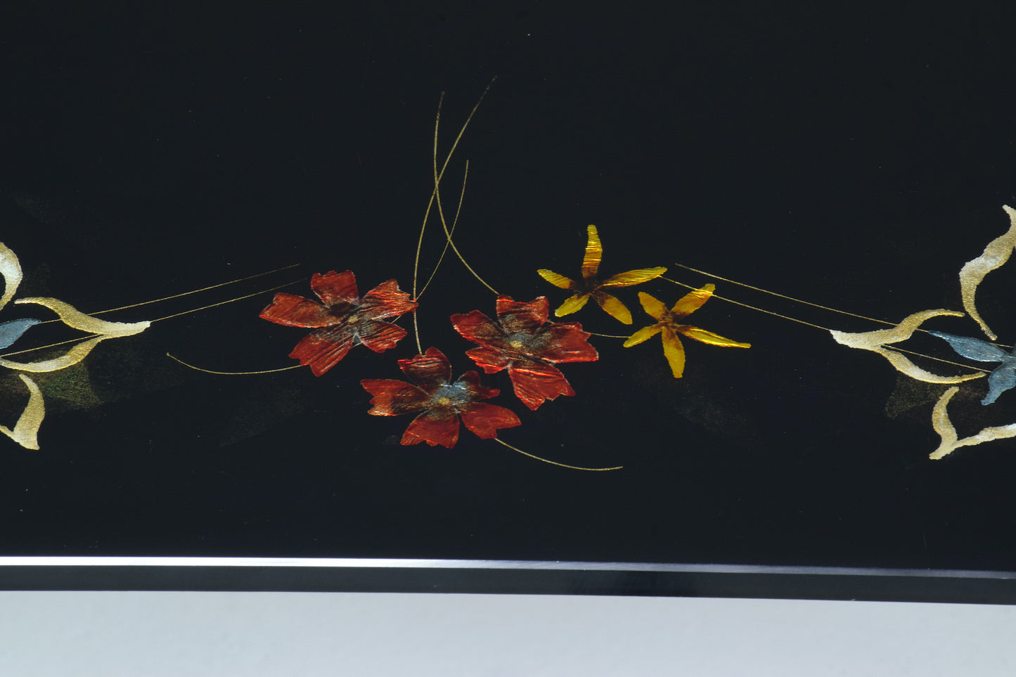 1970's French Floral Glass Hand-Painted Coffee Table - Spirit Gallery