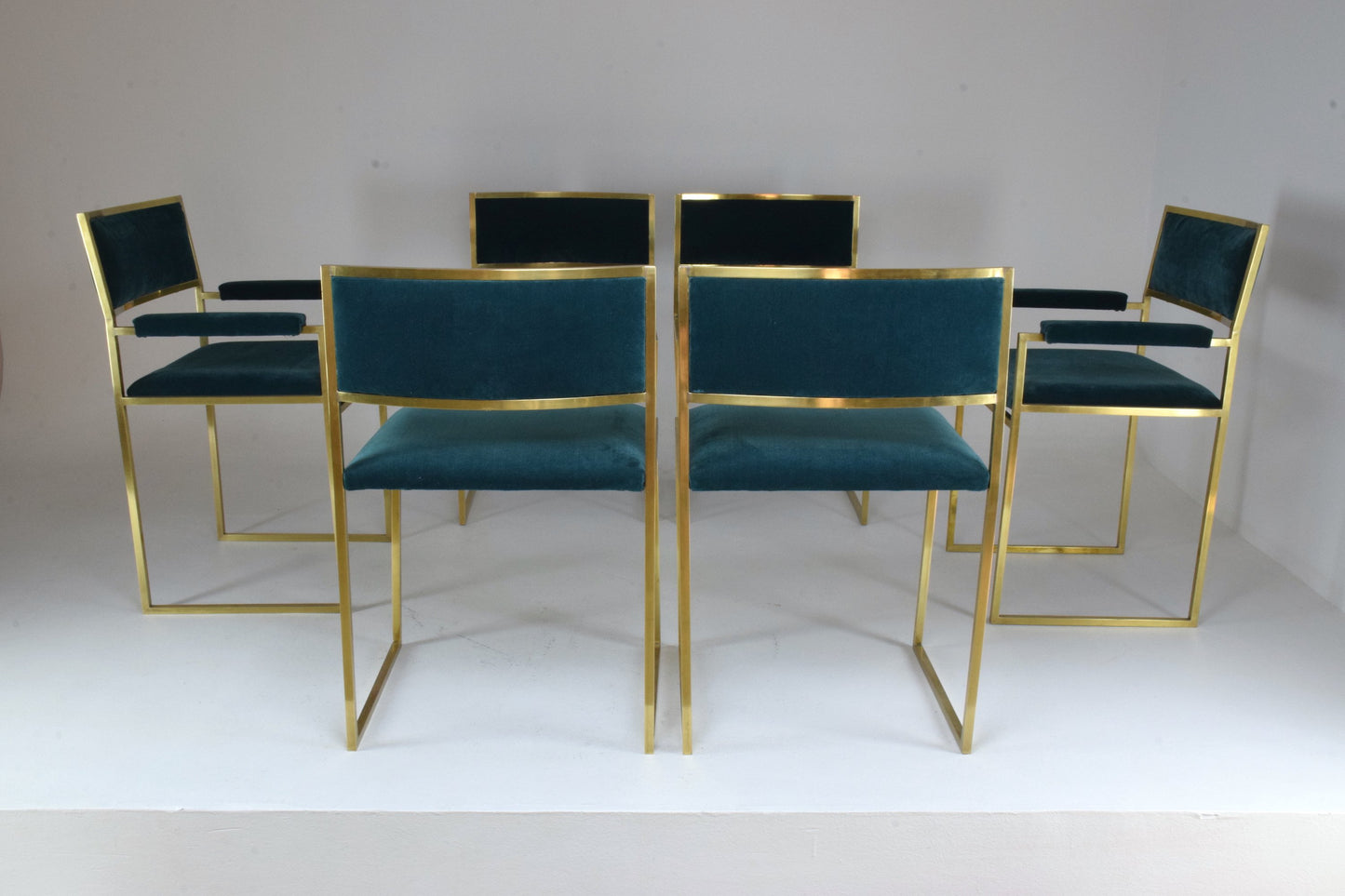 20th Century Chairs and Armchairs by Willy Rizzo, Set of 6, 1970's - Spirit Gallery
