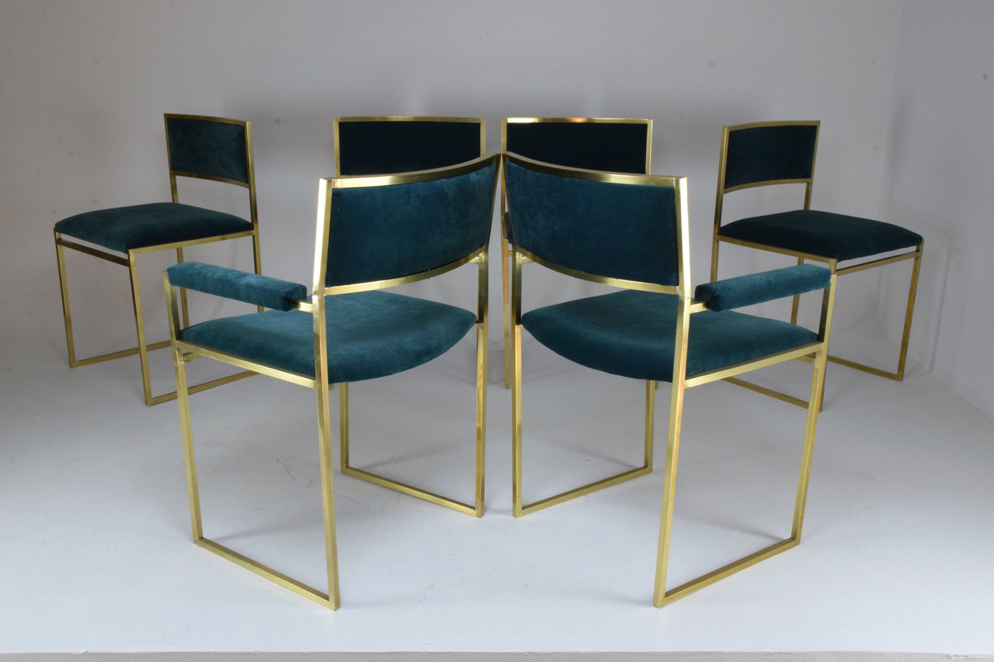 20th Century Chairs and Armchairs by Willy Rizzo, Set of 6, 1970's - Spirit Gallery