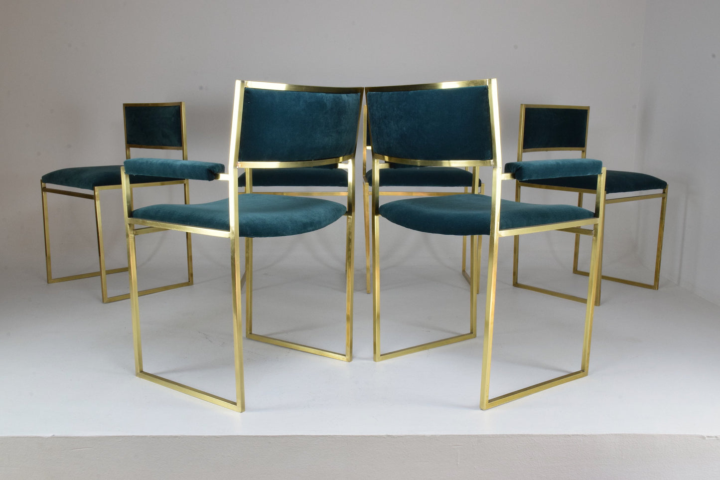 20th Century Chairs and Armchairs by Willy Rizzo, Set of 6, 1970's - Spirit Gallery