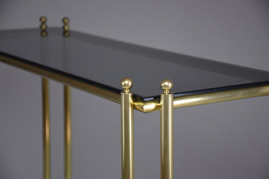 20th Century French Brass Glass Console Table, 1970s - Spirit Gallery
