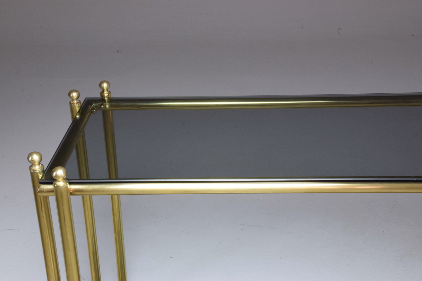 20th Century French Brass Glass Console Table, 1970s - Spirit Gallery