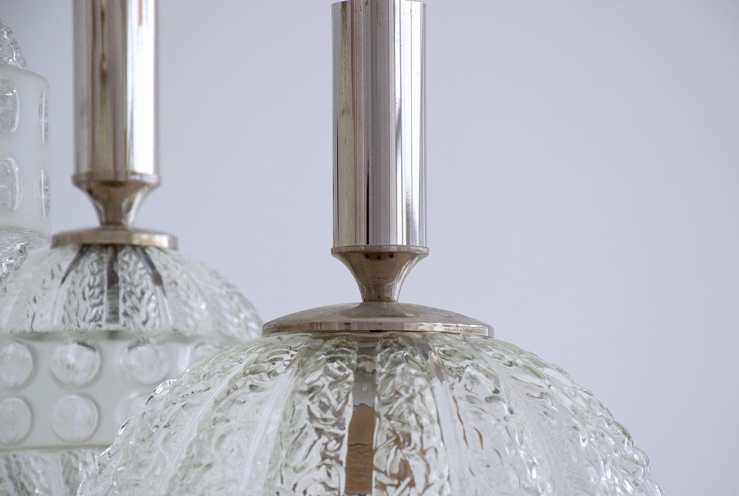 20th Century French Globe Three-Light Glass Pendant, 1970s - Spirit Gallery