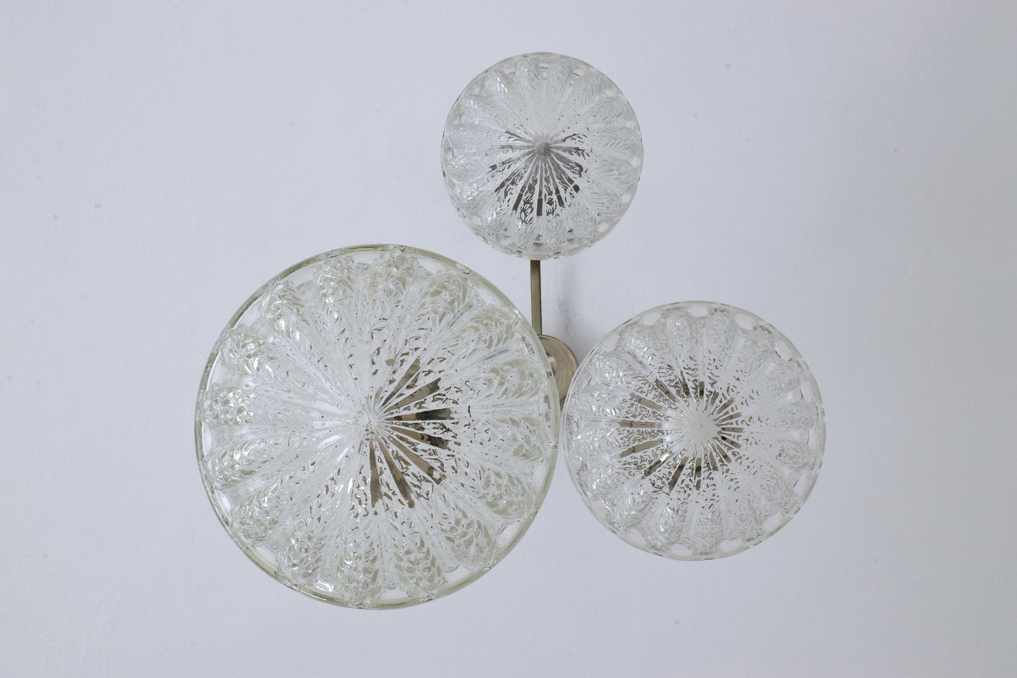 20th Century French Globe Three-Light Glass Pendant, 1970s - Spirit Gallery