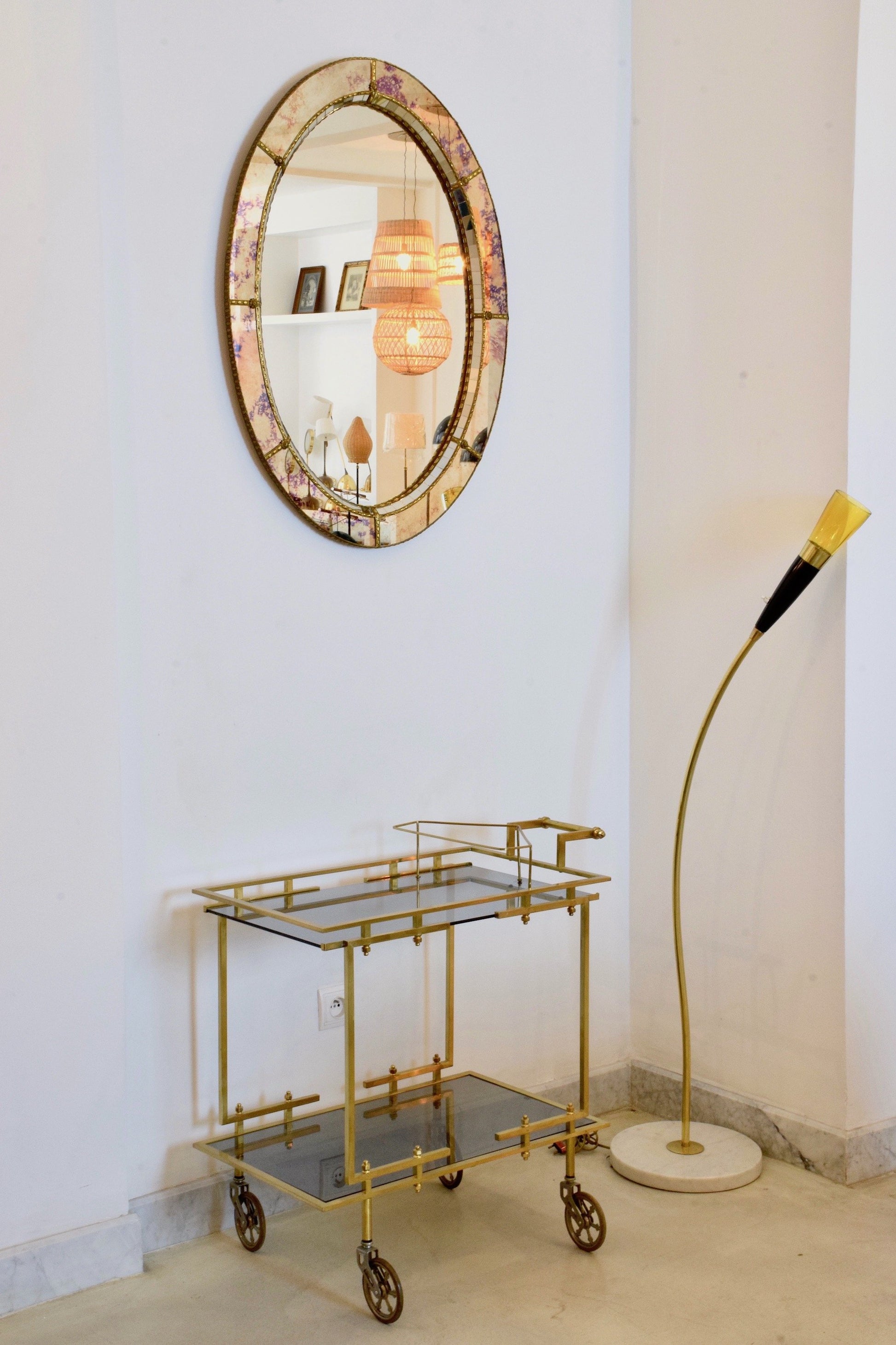 20th Century Italian Vintage Art Deco Wall Mirror, 1930's - Spirit Gallery
