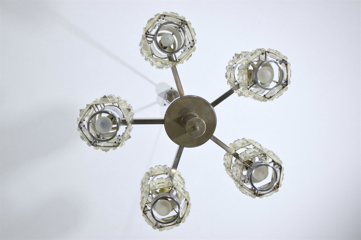 20th Century Italian Vintage Glass Steel Pendant, 1970s - Spirit Gallery
