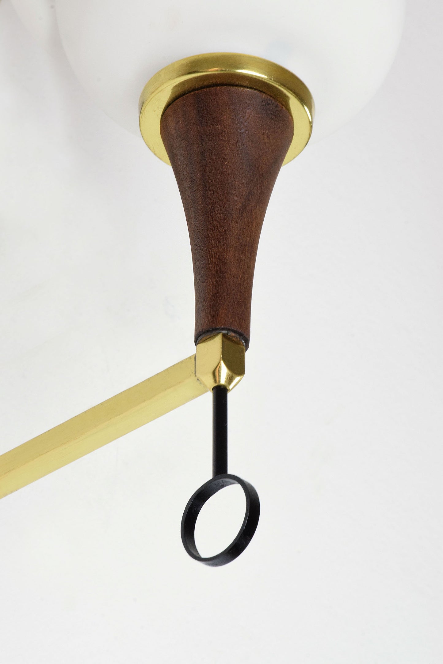 20th Century Pair of Italian Wood and Brass Sconces, 1950's - Spirit Gallery
