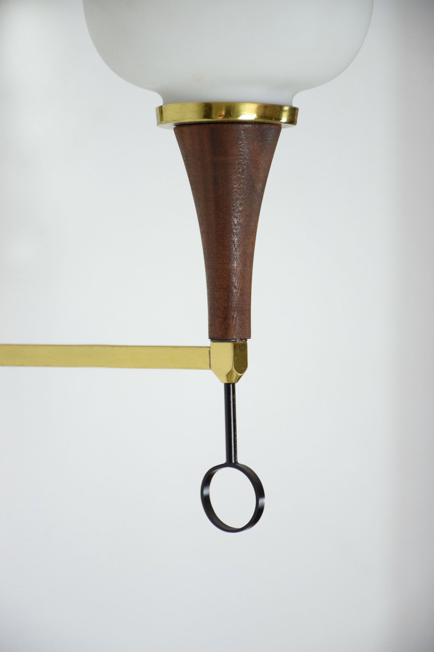 20th Century Pair of Italian Wood and Brass Sconces, 1950's - Spirit Gallery
