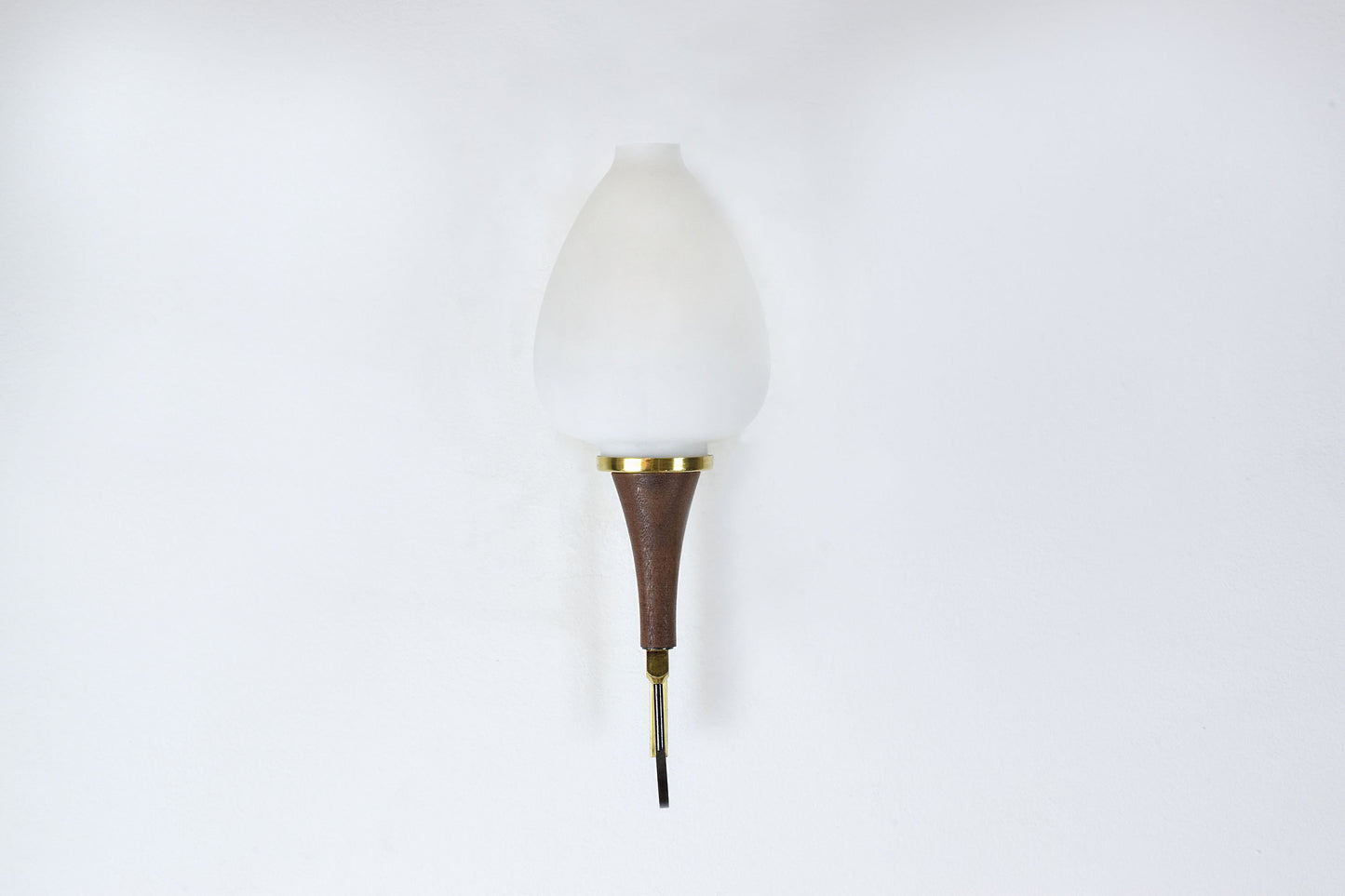 20th Century Pair of Italian Wood and Brass Sconces, 1950's - Spirit Gallery