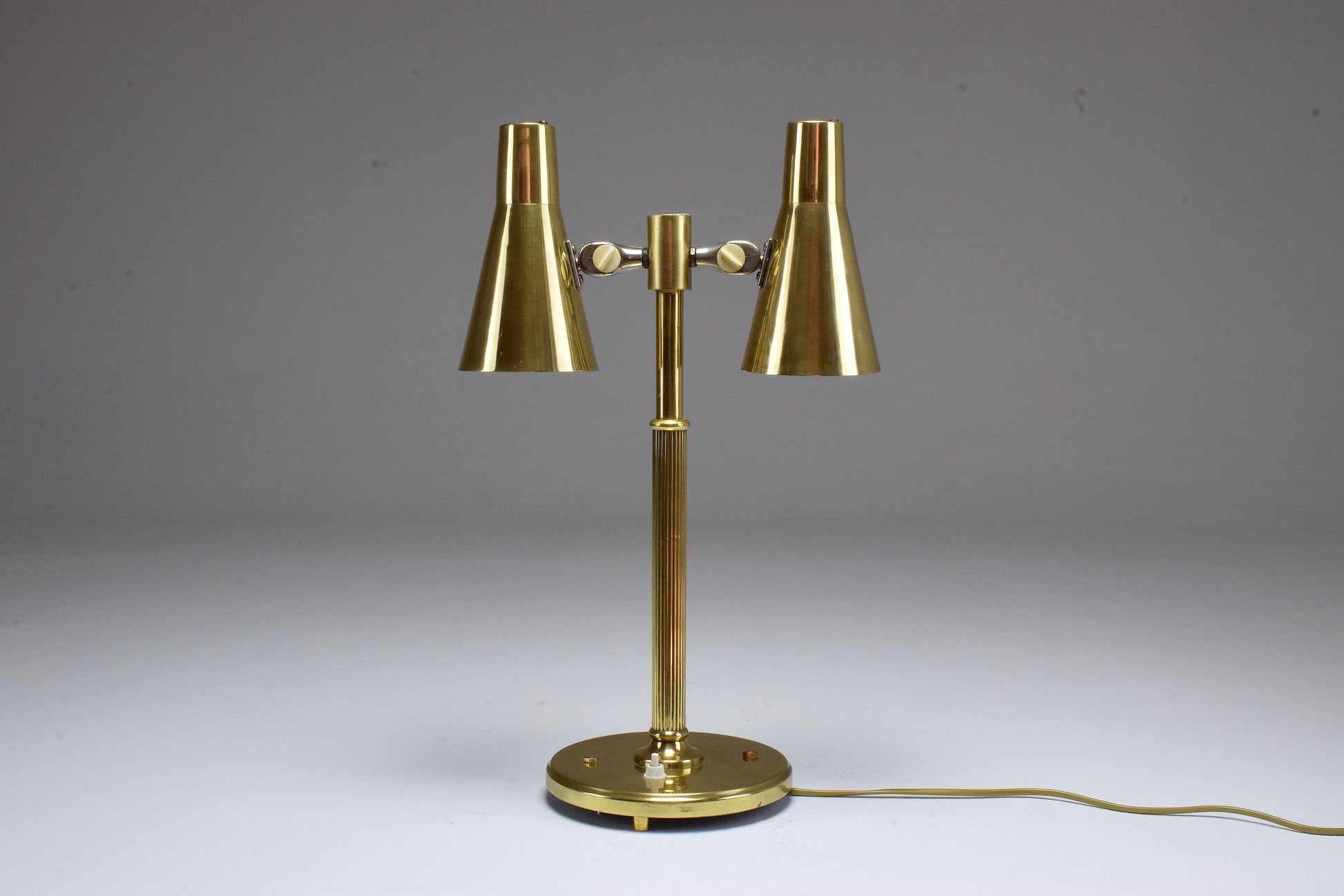 20th Century Scandinavian Brass Double Shade Table Lamp by Sønnico, 1960s - Spirit Gallery