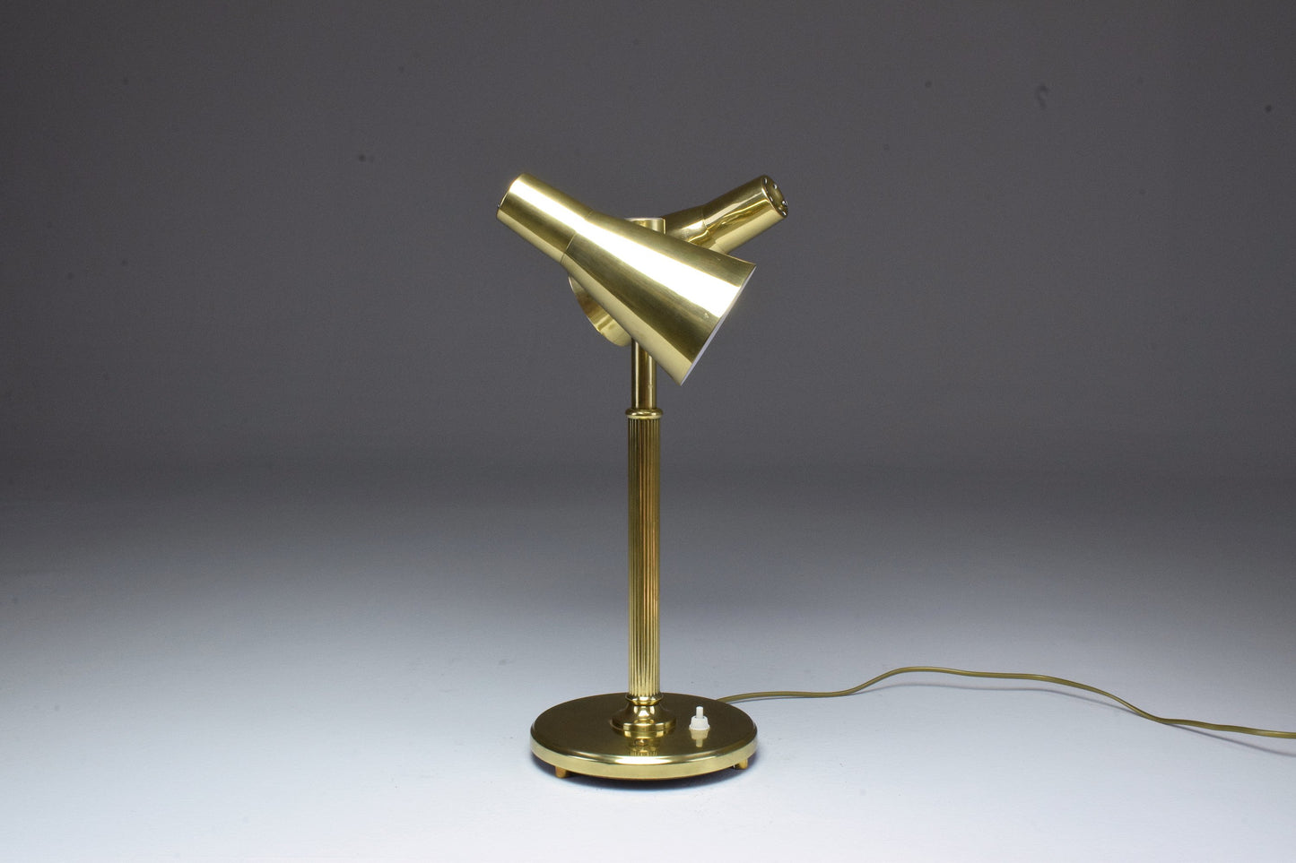 20th Century Scandinavian Brass Double Shade Table Lamp by Sønnico, 1960s - Spirit Gallery