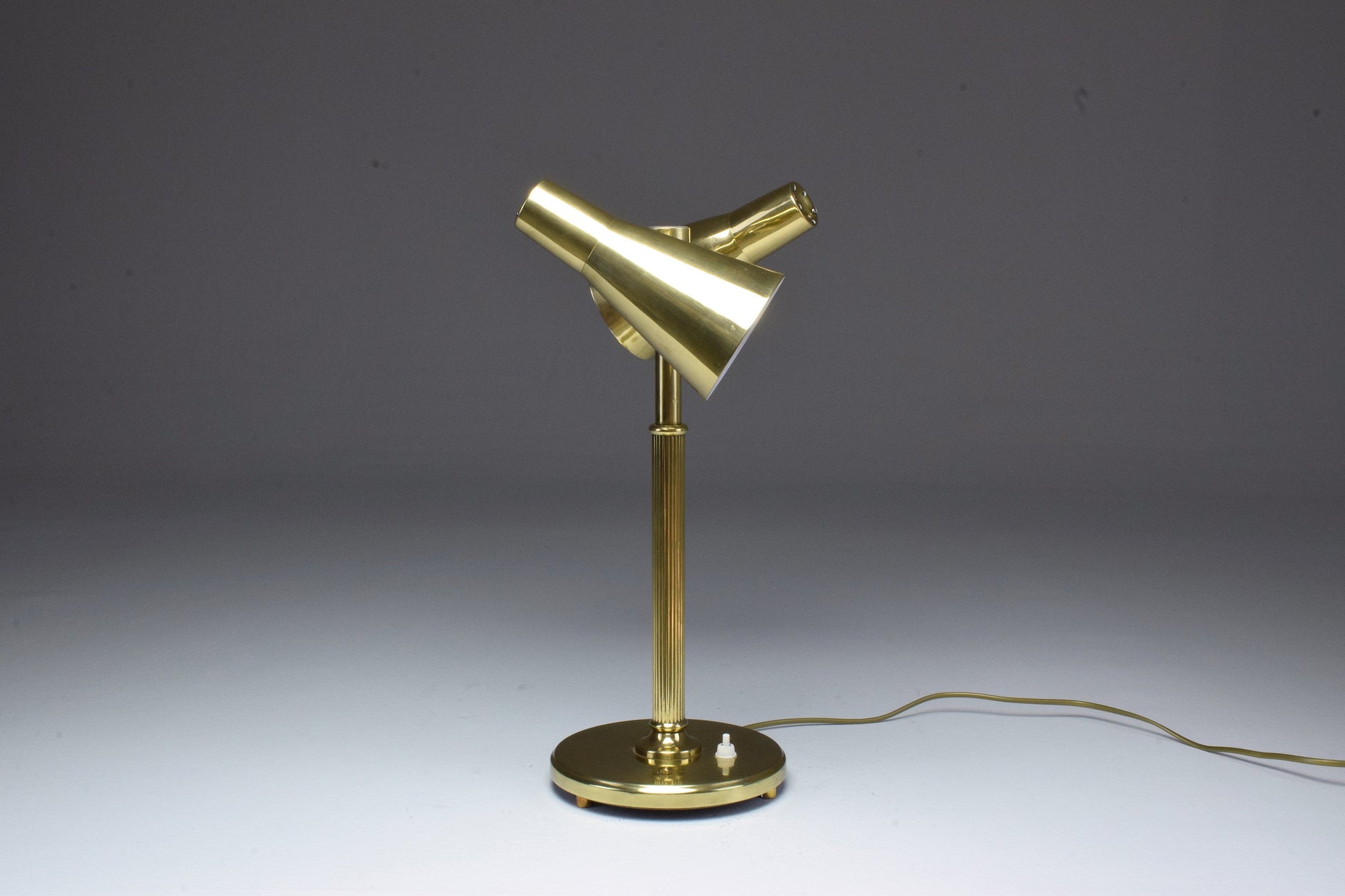 20th Century Scandinavian Brass Double Shade Table Lamp by Sønnico, 1960s - Spirit Gallery