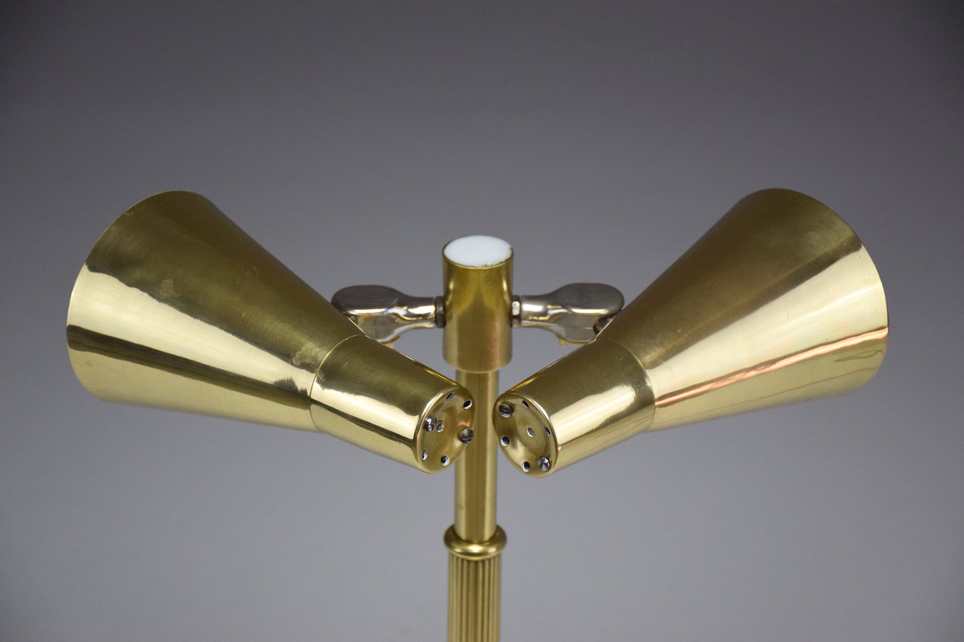 20th Century Scandinavian Brass Double Shade Table Lamp by Sønnico, 1960s - Spirit Gallery
