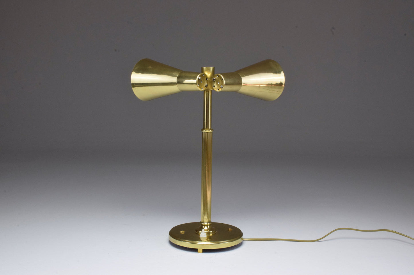 20th Century Scandinavian Brass Double Shade Table Lamp by Sønnico, 1960s - Spirit Gallery