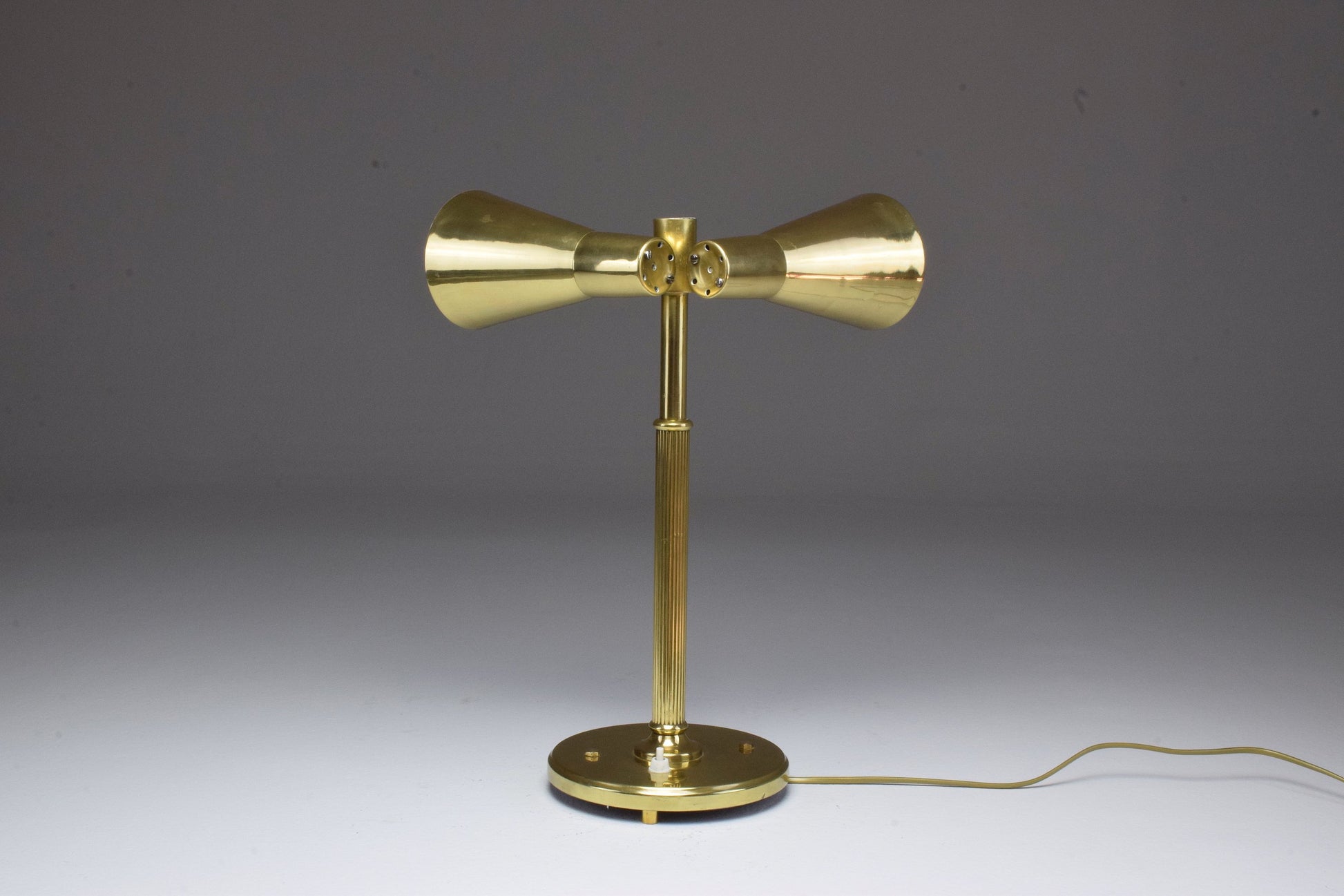 20th Century Scandinavian Brass Double Shade Table Lamp by Sønnico, 1960s - Spirit Gallery