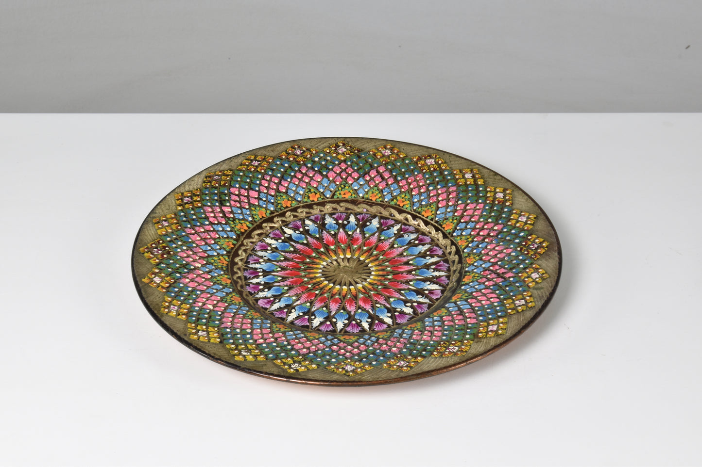 1980's Enameled Cloisonne Brass Decorative Dish Bowls - Spirit Gallery