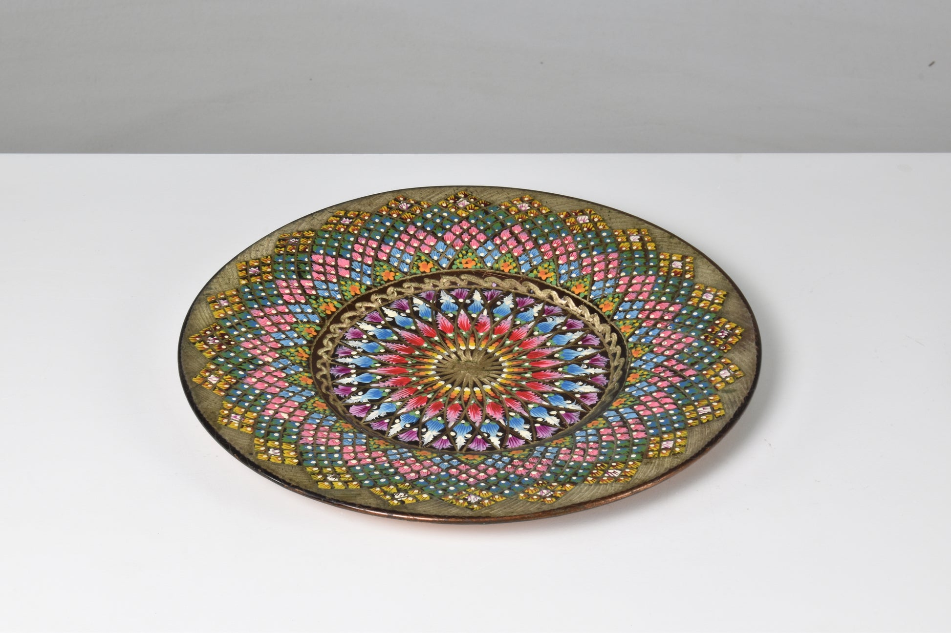 1980's Enameled Cloisonne Brass Decorative Dish Bowls - Spirit Gallery