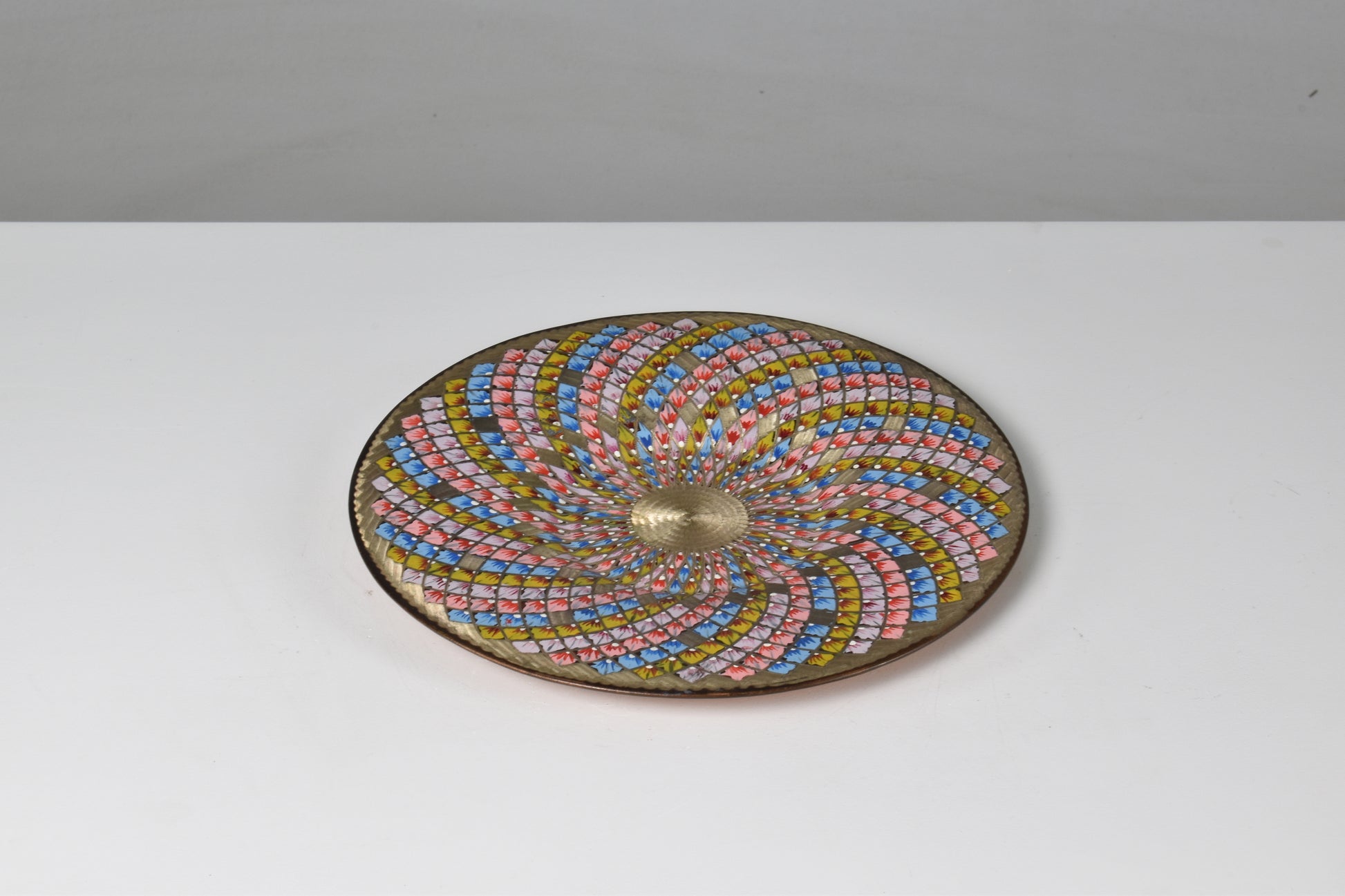 1980's Enameled Cloisonne Brass Decorative Dish Bowls - Spirit Gallery