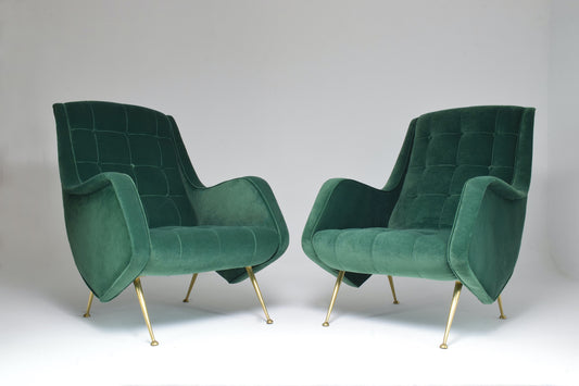 1950's Pair of Italian Midcentury Armchairs by Aldo Morbelli - Spirit Gallery