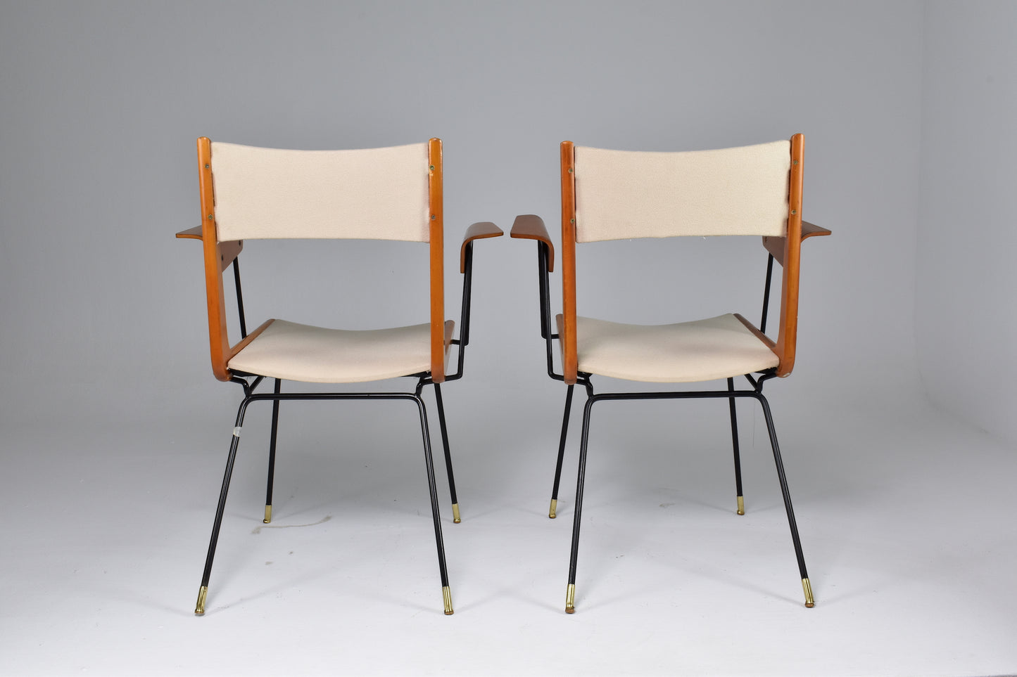 Italian Mid-Century Modern Boomerang Armchairs by Carlo de Carli