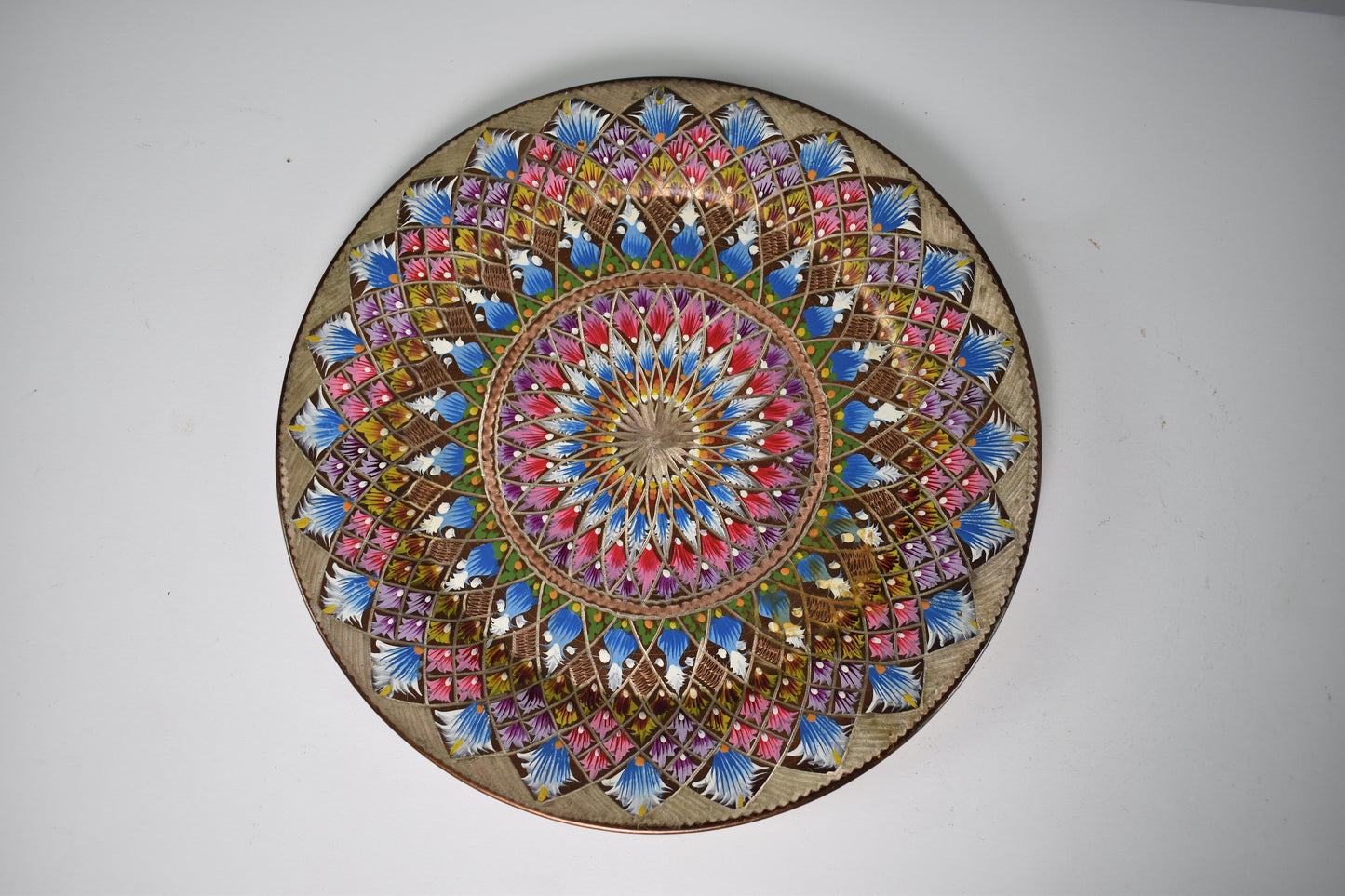1980's Enameled Cloisonne Brass Decorative Dish Bowls - Spirit Gallery