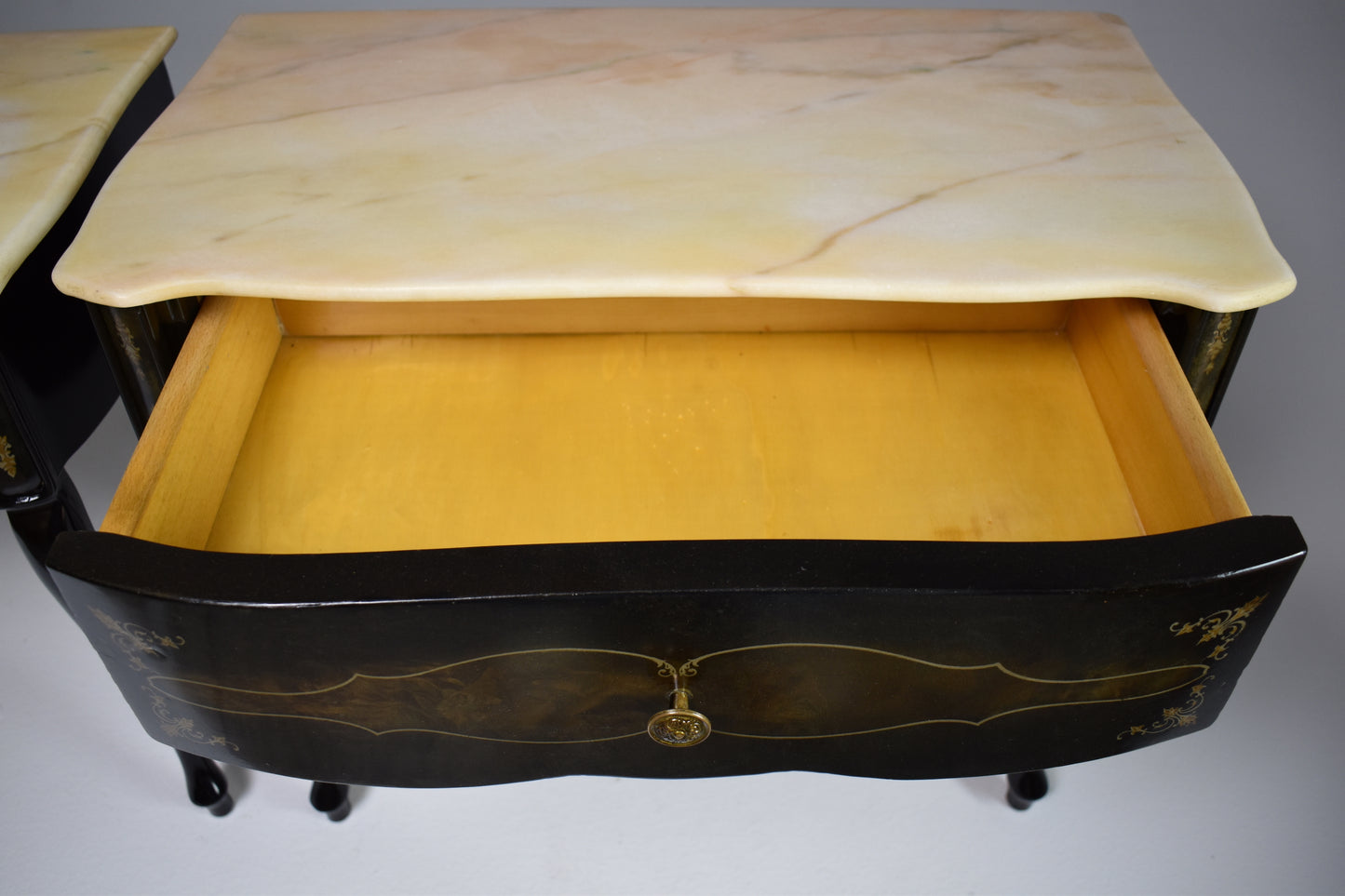 Pair of Italian Mid-Century Modern Marble Nightstands - Spirit Gallery