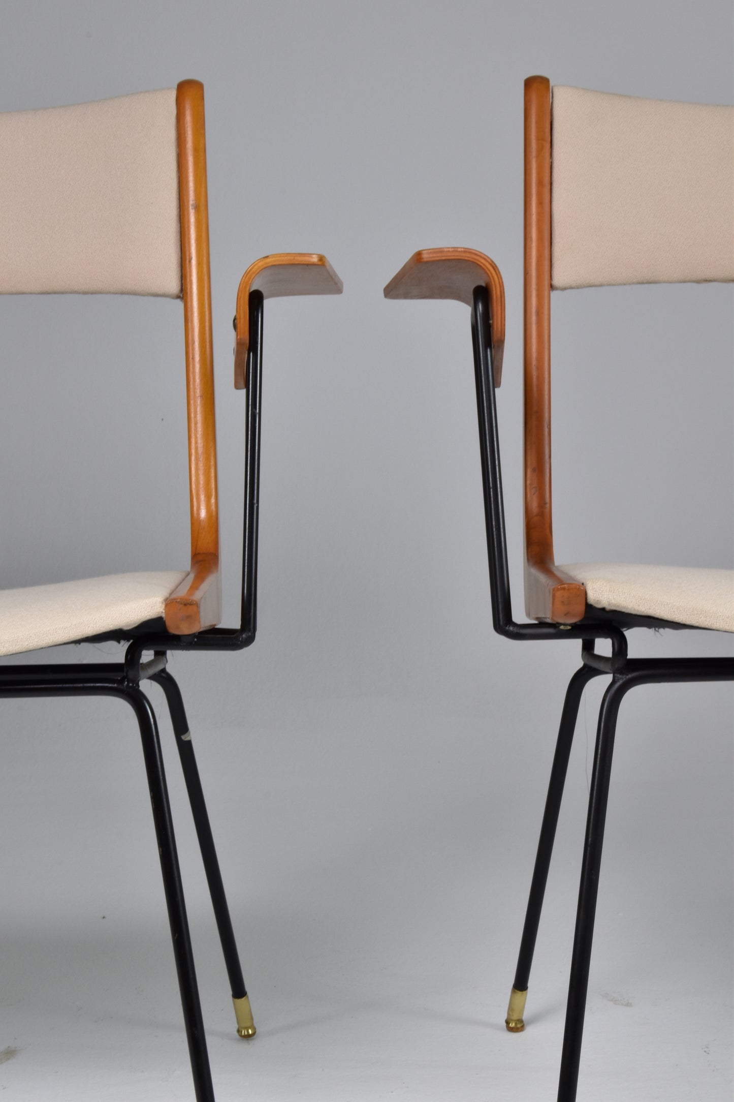 Italian Mid-Century Modern Boomerang Armchairs by Carlo de Carli