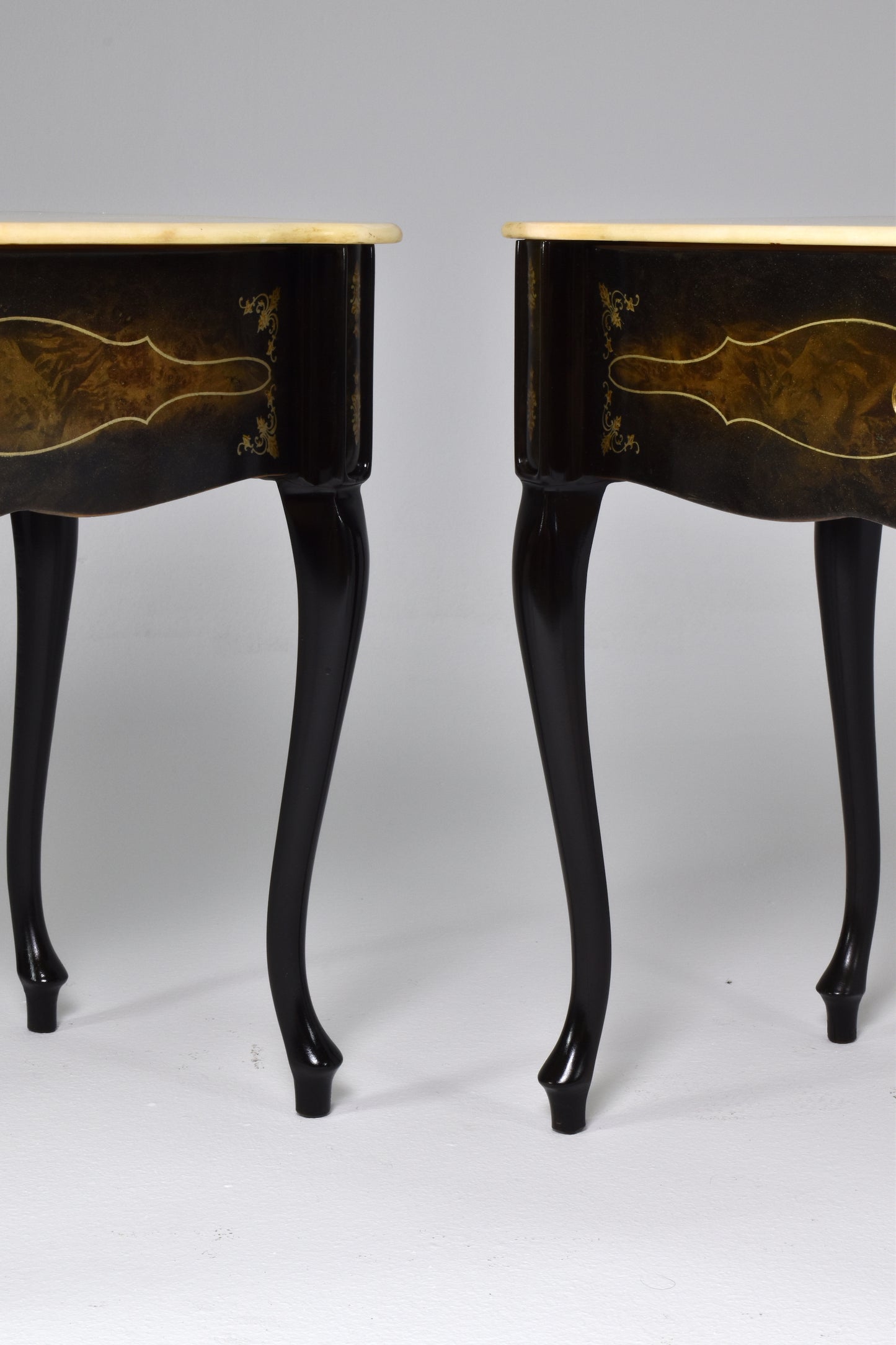 Pair of Italian Mid-Century Modern Marble Nightstands - Spirit Gallery