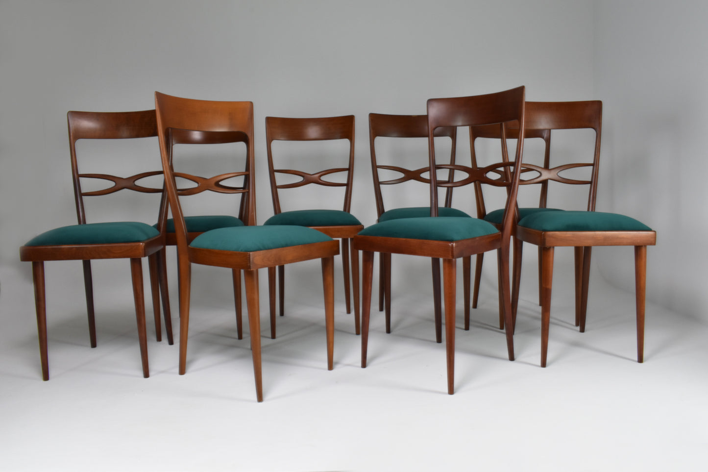 1970's Consorzio Sedie Friuli Restored Dining Chairs, Set of 8 - Spirit Gallery