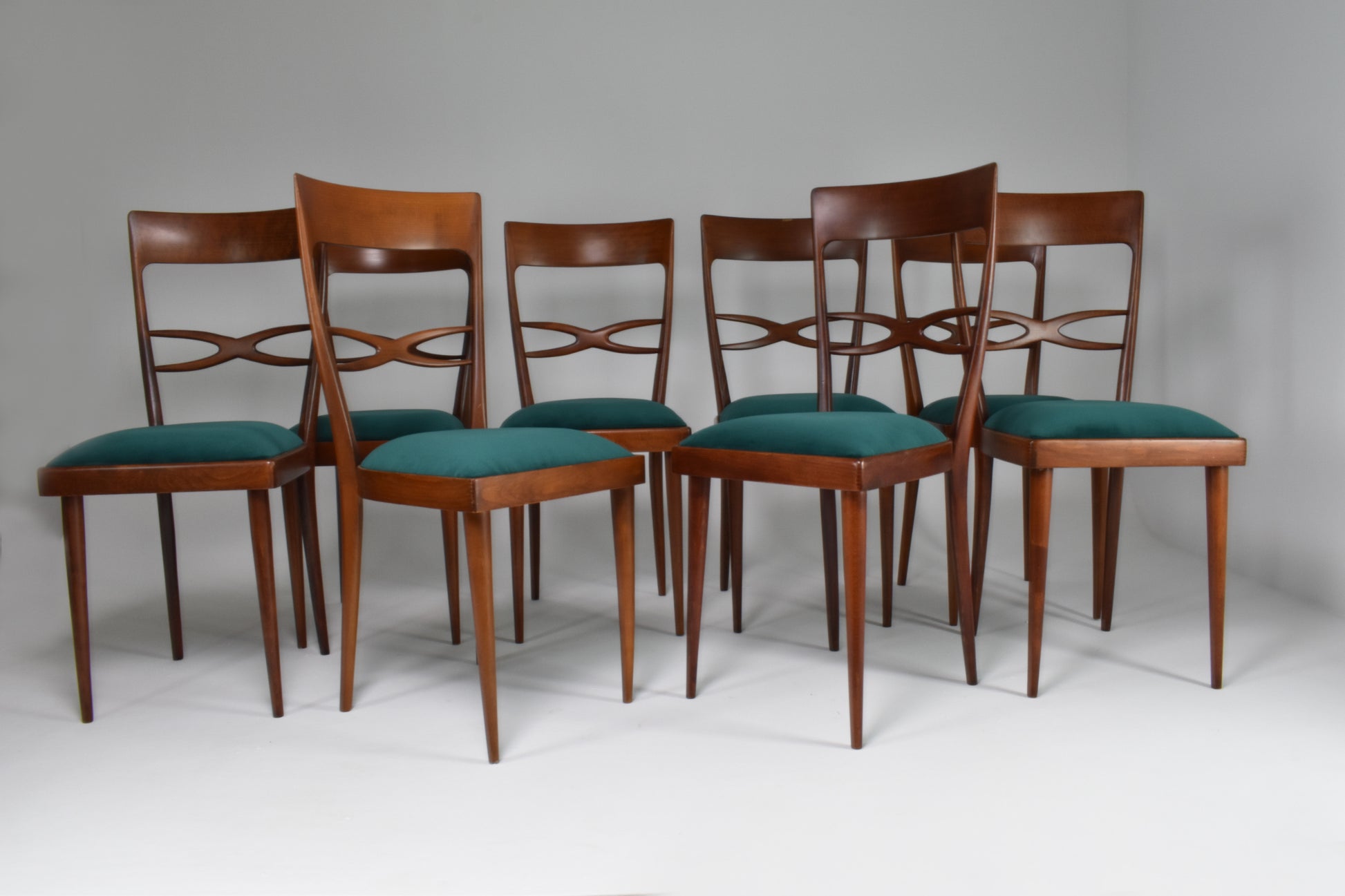 1970's Consorzio Sedie Friuli Restored Dining Chairs, Set of 8 - Spirit Gallery