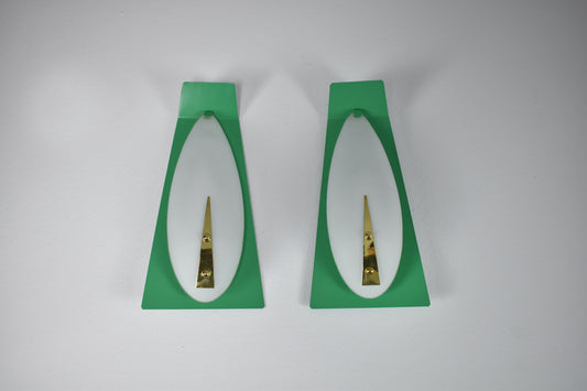 1950's Italian Geometric Wall Lights, Set of Two - Spirit Gallery