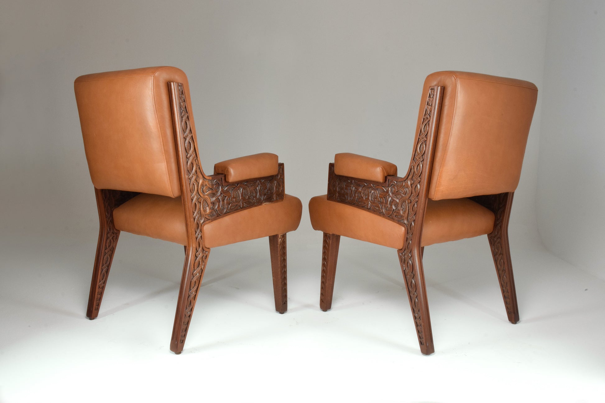 1950's Pair of Art Deco Style Sculpted Armchairs - Spirit Gallery