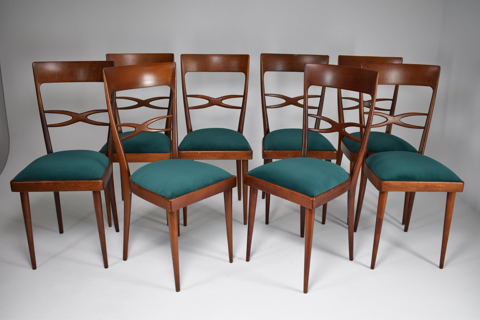 1970's Consorzio Sedie Friuli Restored Dining Chairs, Set of 8 - Spirit Gallery