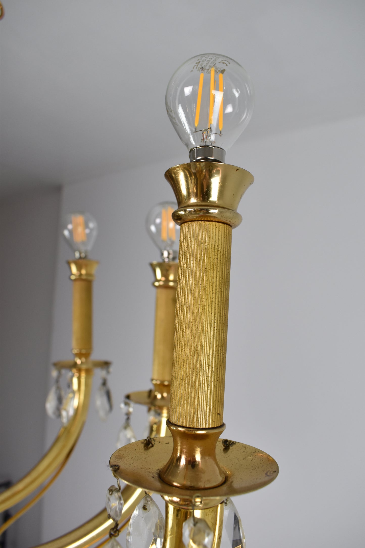 1950's Italian Crystal Chandelier by Oscar Tolasco for Lumi Milano - Spirit Gallery