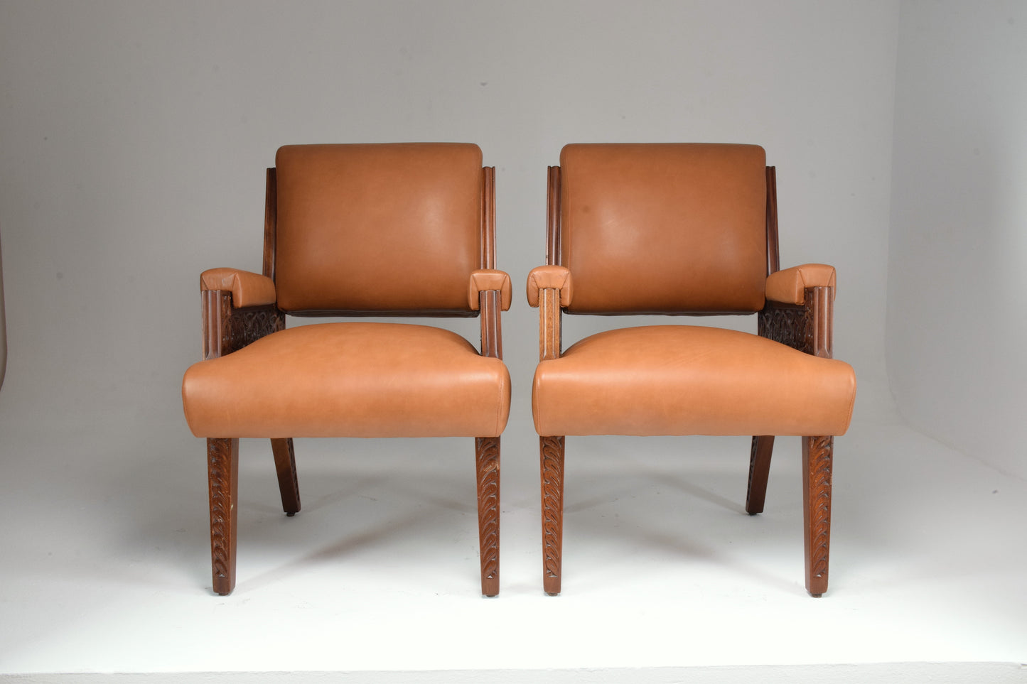 1950's Pair of Art Deco Style Sculpted Armchairs - Spirit Gallery