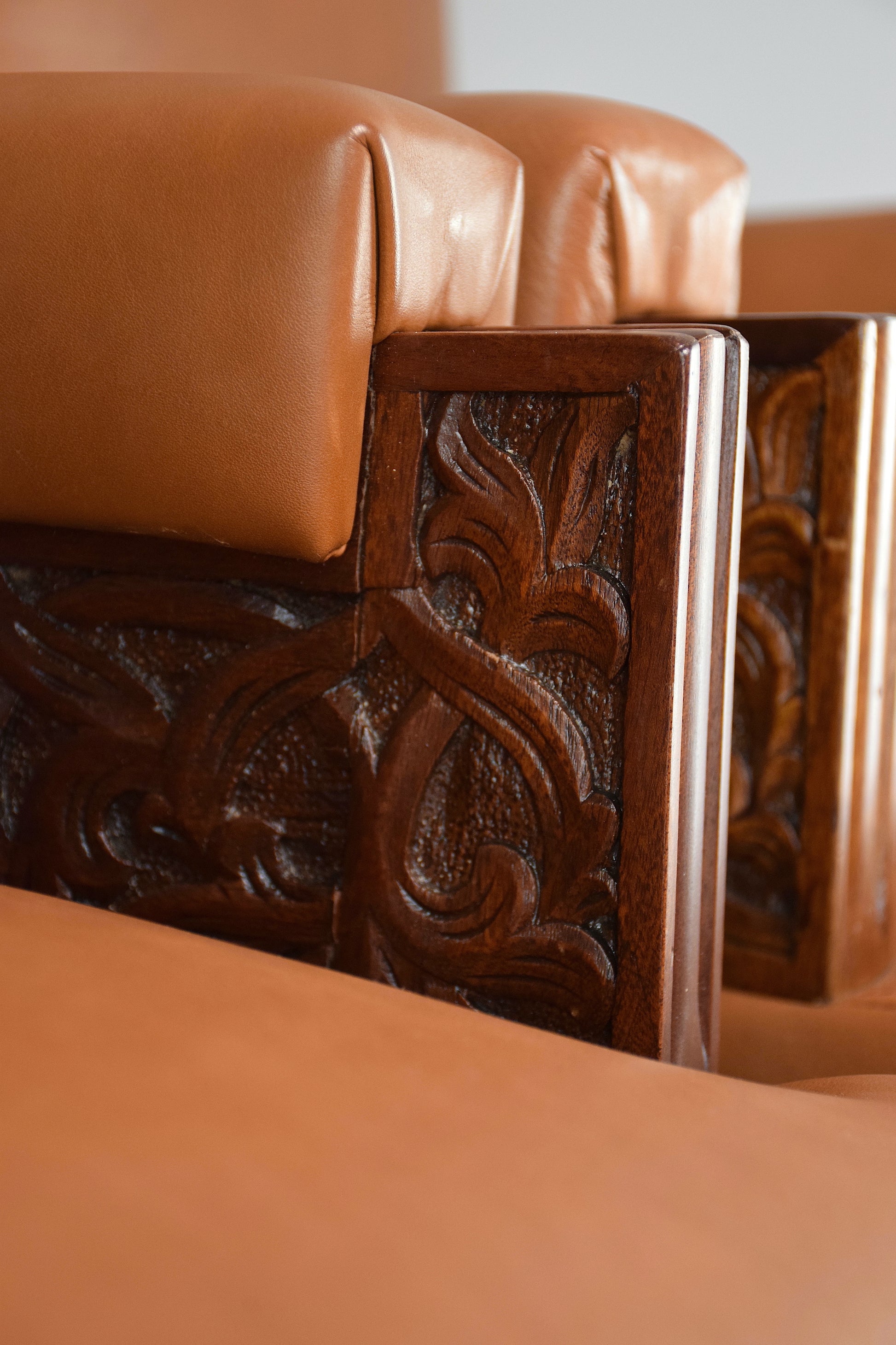 1950's Pair of Art Deco Style Sculpted Armchairs - Spirit Gallery