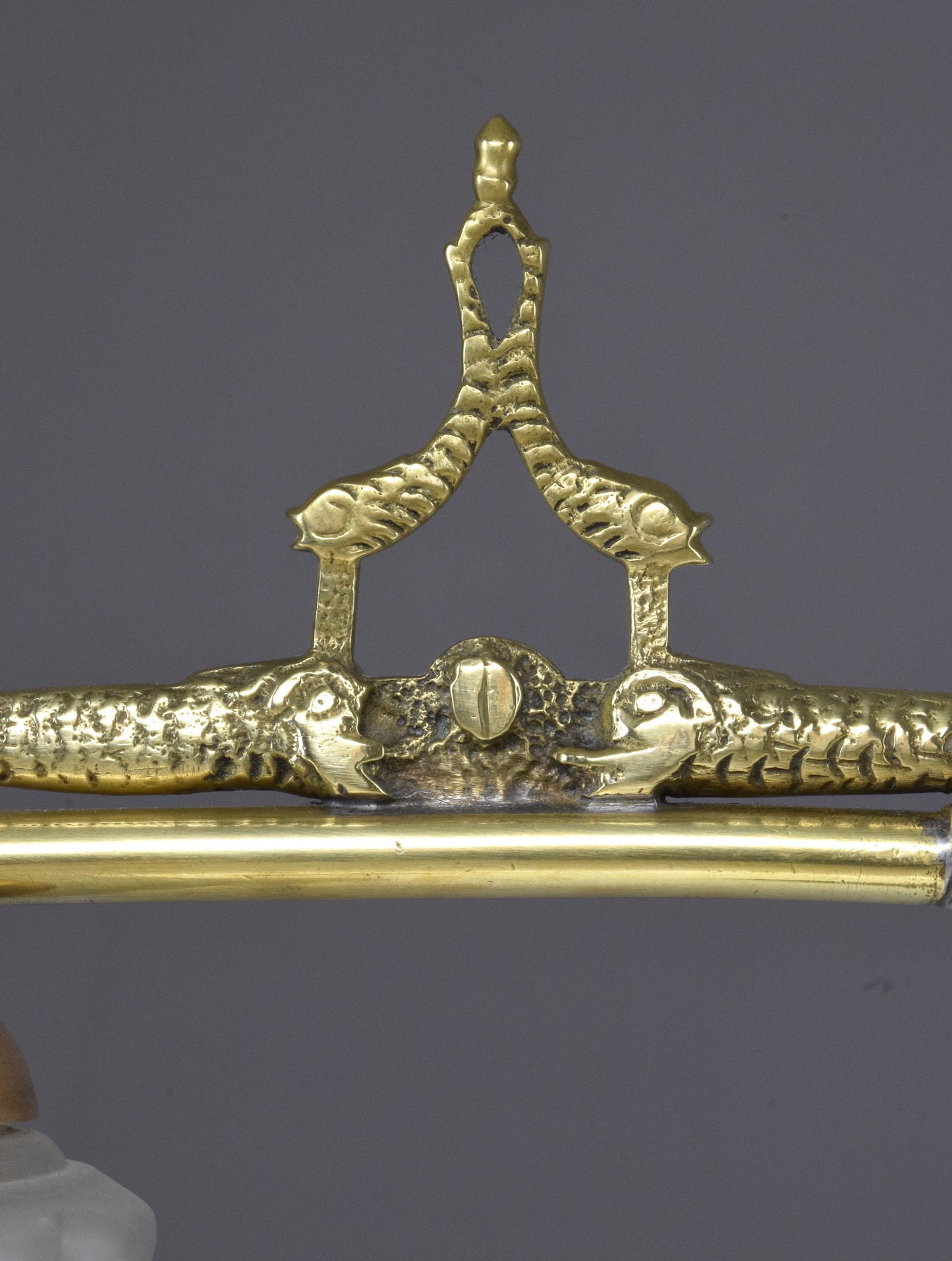 French Vintage Art Deco Engraved Brass Lamp, 1930's - Spirit Gallery