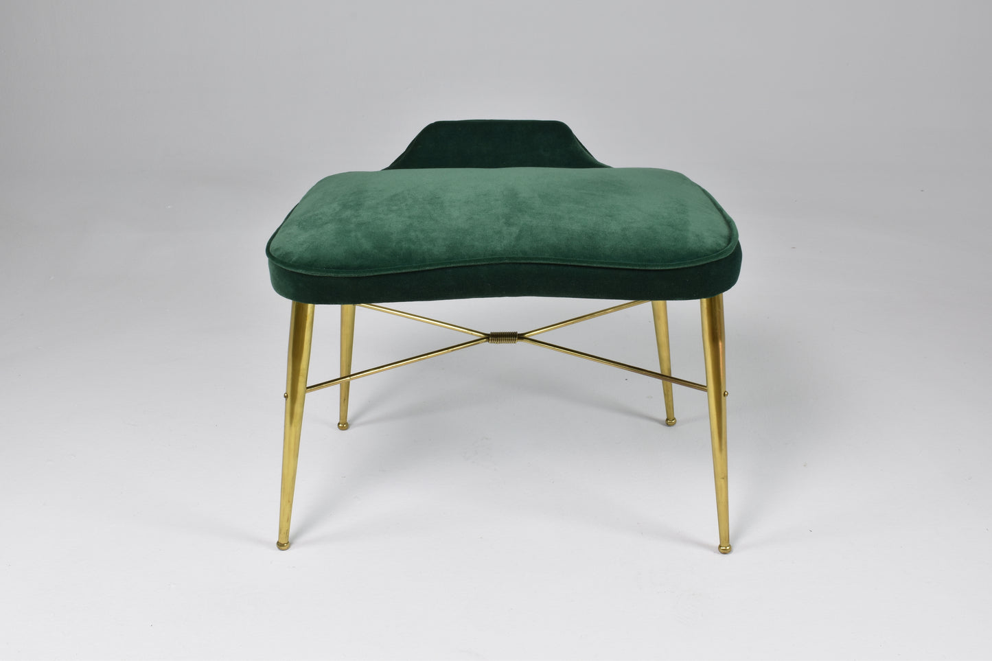 1950's Italian Velvet and Brass Stool - Spirit Gallery