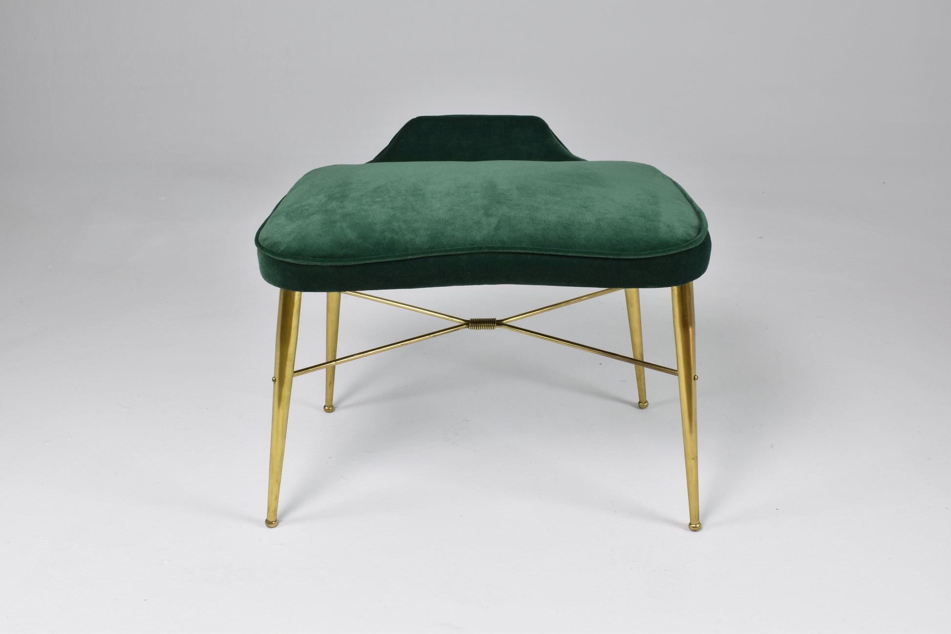 1950's Italian Velvet and Brass Stool - Spirit Gallery
