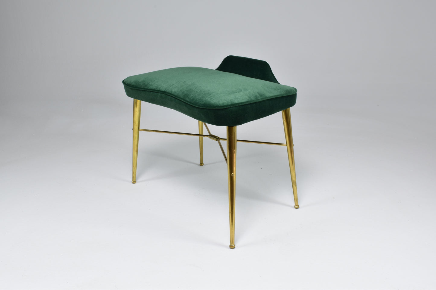1950's Italian Velvet and Brass Stool - Spirit Gallery