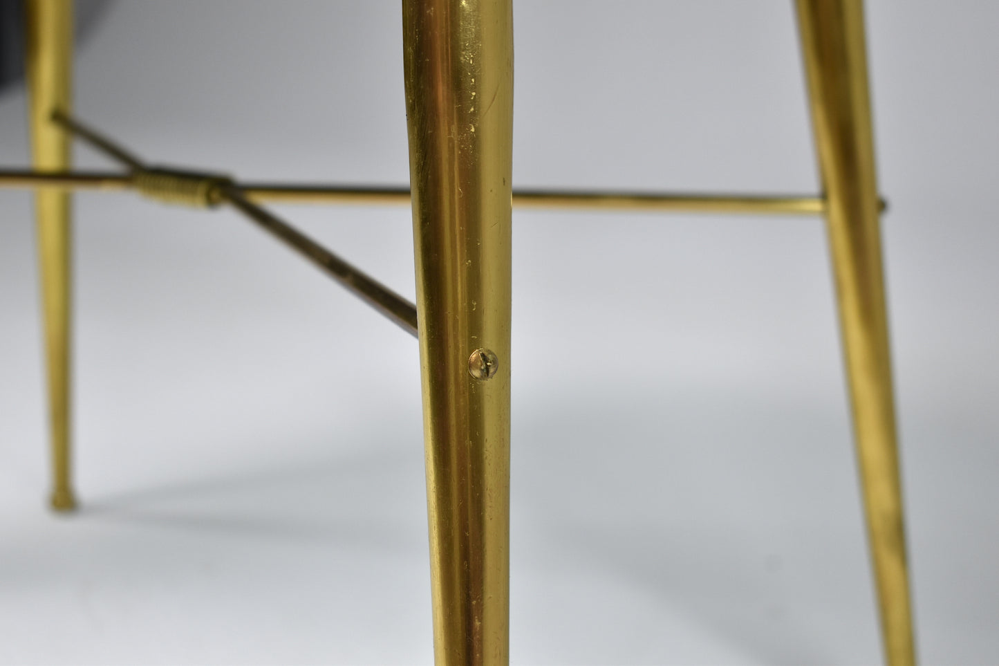 1950's Italian Velvet and Brass Stool - Spirit Gallery