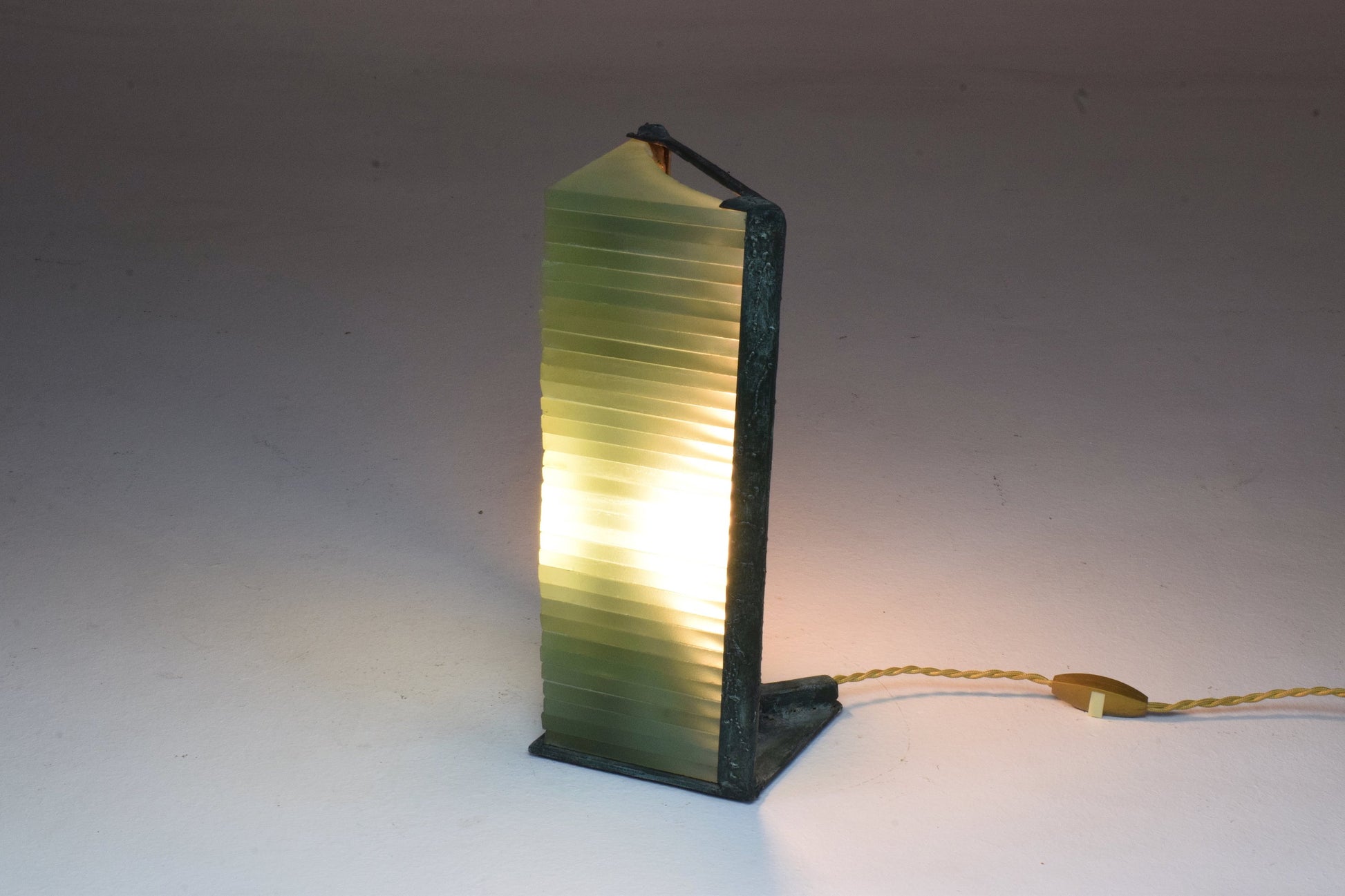 French Vintage Frosted Glass Table Lamp by Marco de Gueltzl, 1980's - Spirit Gallery