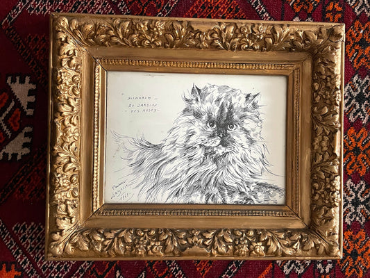 Cat Ink Paiting by Paulette Lagosse, 1969 - Spirit Gallery